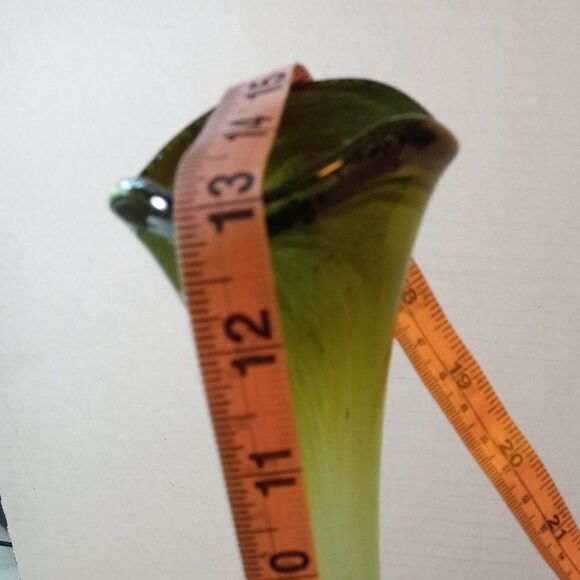 In Murano Style Art Glass Bulbous Vase Cottagecore Kitsch - Picture 5 of 8